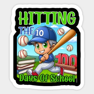 A day of learning and fun celebrating 100 days of school with a game of baseball Sticker